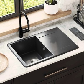 vidaXL Σιντρινο Μαύρο 670 x 460 mm Γρανίτης