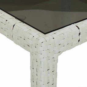 vidaXL Τραπέζι Κήπου για Φαγητό Λευκό 190 x 90 x 75 cm Πολυ ράταν