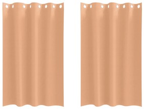 vidaXL Κουρτίνες 2 pcs Ανοιχτό καφέ 175 x 140 εκ. Πολυεστέρας