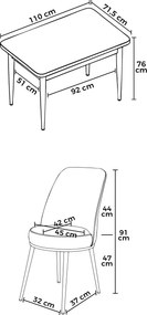 Dining Table &amp; Chairs Set (5 Pieces) Nil - Baroque, Mustard Baroque
Mustard
