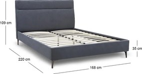 Κρεβάτι Marvel Megapap υφασμάτινο χρώμα ανθρακί 160x200εκ.