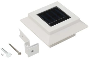 vidaXL Φωτιστικά Εξωτ. Χώρου Ηλιακά 12 τεμ. LED Τετράγωνα Λευκά 12 εκ.