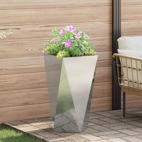 vidaXL Γλάστρα 2 τμχ. Ασημί 40 x 40 x 75 cm Επικαλυμμένος Χάλυβας