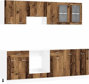 vidaXL Μονάδα κουζίνας Lyon 8 pcs Επεξεργασμένο ξύλο