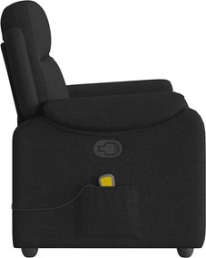 vidaXL Πολυθρόνα Μασάζ Ανακλινόμενη Μαύρη Υφασμάτινη