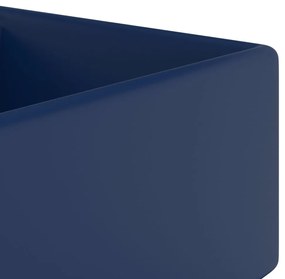 vidaXL Νιπτήρας με Υπερχείλιση Τετράγωνο Σκ Μπλε Ματ 41x41 εκ Κεραμικό