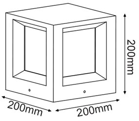 ΦΩΤΙΣΤΙΚΟ ΚΗΠΟΥ 200MM IP65 Ε27 Max.7W ΛΕΥΚΟ ΤΣΙΜΕΝΤΟ &amp; PC ΚΑΛΥΜΜΑ - MK041W-200