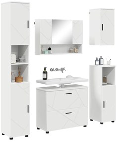 vidaXL Σετ Επίπλων Μπάνιου με συρτάρι 5 pcs Λευκό 30 x 35 x 192 εκ.