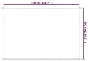 vidaXL Τέντα Κάθετη Μπεζ 300 x 360 εκ. από Ύφασμα Oxford