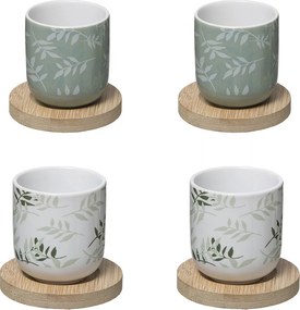 Φλυτζάνια Καφέ 130ml + Πιατάκια (Σετ 4τμχ) S-D Cup Green 173750