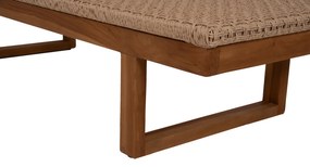 ΞΑΠΛΩΣΤΡΑ PATRON HM5993 TEAK ΞΥΛΟ ΚΑΙ ΣΧΟΙΝΙ VIRO ΣΕ ΠΛΕΞΗ WICKER 191x65x86Yεκ. - HM5993