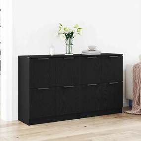 vidaXL Μπουφέδες 2 τμχ Μαύρο Δρυς 60x30x70 εκ Επεξεργασμένο Ξύλο