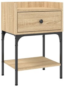 vidaXL Κομοδίνα 2 τεμ. Sonoma Δρυς 40,5x31x60 εκ. Επεξεργασμένο Ξύλο