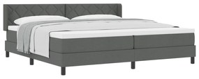 vidaXL Κρεβάτι Box Spring με Στρώμα σε Σκούρο Γκρι, 200x200 εκ., Ύφασμα.