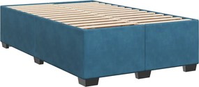 vidaXL Κρεβάτι Boxspring με Στρώμα Μπλε 120x200 εκ. Βελούδινο