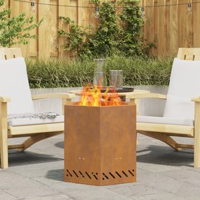 vidaXL Υποδαύλινες Φωτιές Εξαγωνικές 48x48x51 εκ. Ανοξείδωτο Ατσάλι
