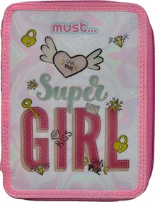 Κασετίνα Διπλή Γεμάτη (21x15x5) Must Super Girl 585095