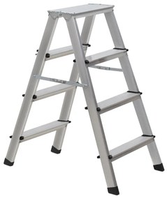 Σκάλα Double Step Perilla αλουμινίου 4+4 σκαλοπάτια 82,5εκ.-PER51086