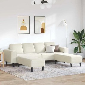 vidaXL Σετ Καναπέ 3 pcs Κρεμ Βελούδο