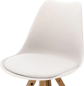 Καρέκλα Caron PP λευκό-φυσικό πόδι 48x57x80 εκ.