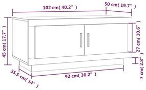 Τραπεζάκι Σαλονιού Λευκό 102x50x45 εκ. από Επεξεργασμένο Ξύλο - Λευκό