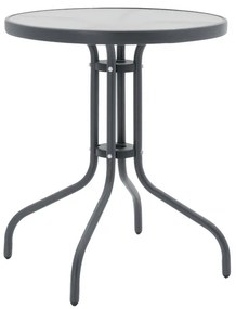 Τραπέζι Watson pakoworld μέταλλο ανθρακί-γυαλί Φ60x70εκ