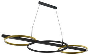 Φωτιστικό Οροφής - Ράγα Lanacera 390087 96,5x40x150cm Dim Led Black-Gold Eglo Aluminum,Plastic,Steel