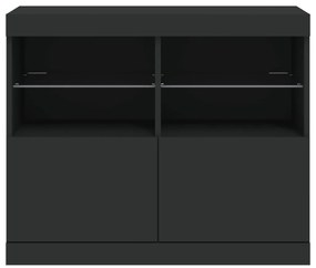 vidaXL Μπουφές με LED Μαύρος 81 x 37 x 67 εκ.