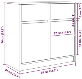 Συρταριέρα με Συρτάρια Γκρι Σκυρ. 80x34x76 εκ. από Επεξ. Ξύλο - Γκρι