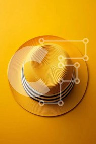 Intra Συλλεκτικό Ξύλινο Παζλ Plywood  4mm - Κίτρινο καπέλο σε πορτοκαλί φόντο Σε Ξύλινο Κουτί - Διαστάσεις Puzzle: 10x10 cm – 25 κομμάτια