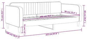 Καναπές Κρεβάτι Σκούρο Γκρι 90 x 200 εκ. Βελούδινος - Γκρι