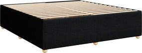 vidaXL Κρεβάτι Boxspring με Στρώμα Μαύρο 180x200 εκ. Υφασμάτινο
