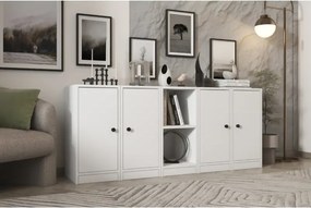 Stewehome Κονσόλα με ράφι και ντουλάπι Λευκό 129x160x160 cm