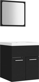 vidaXL Σετ Επίπλων Μπάνιου Μαύρο από Μοριοσανίδα