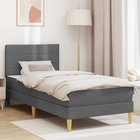 vidaXL Σκελετός Κρεβατιού Σκούρο Γκρι 90 x 190 cm Πολυεστέρας