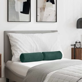 vidaXL Μαξιλάρια Στήριγμα 2 pcs Σκούρο Πράσινο Ø 15 x 40 εκ