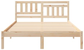 vidaXL Σκελετός Κρεβατιού Καφέ 140 x 190 cm Μασίφ ξύλο πεύκου