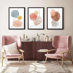 Πίνακας Circles&quot; Megapap 3 τμχ. σε πλαίσιο 35x45x2εκ.&quot;