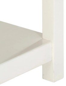 Τραπεζάκι Σαλονιού Λευκό 90x(45-90)x45 εκ. Μασίφ Ξύλο Μάνγκο - Λευκό