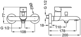 Μπαταρία Λουτρού TEOREMA XS-Χρώμιο