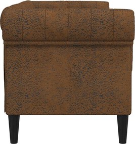 vidaXL Καναπές Διθέσιος Chesterfield Καφέ Υφασμάτινος