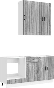 vidaXL Μονάδα κουζίνας LUCCA 5 pcs Γκρι Sonoma Επεξεργασμένο Ξύλο