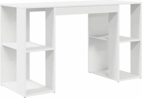 vidaXL Γραφείο με ράφι Λευκό 130 x 50.5 x 75 εκ Επεξεργασμένο ξύλο