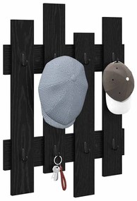 vidaXL Τοίχου Κρεμάστρα Μαύρη δρυς 60 x 3 x 82 εκ. Επεξεργασμένο ξύλο
