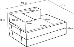Διθέσιος Καναπές Πορτοκαλί COMFORT 95x140x75