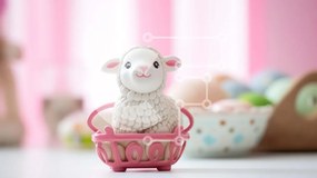 Intra Συλλεκτικό Ξύλινο Παζλ Plywood  4mm - Πασχαλινό ειδώλιο προβάτων και αυγά Σε Ξύλινο Κουτί - Διαστάσεις Puzzle: 10x10 cm – 25 κομμάτια