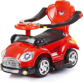 Ride on car with handle and canopy Super Car red