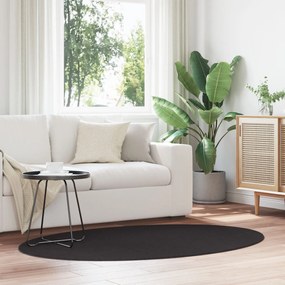 Χαλιά vidaXL ""HUARTE"" Μαύρο 100x200 εκ. Οβάλ