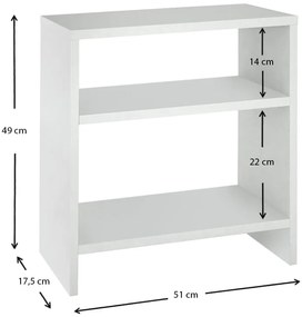Τραπεζάκι βοηθητικό Silvanus Megapap χρώμα λευκό 51x17,5x49εκ.