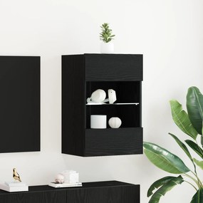 vidaXL LED TV Cabinet Μαύρη Δρυς 40x30x60,5cm Επεξεργασμένου Ξύλου